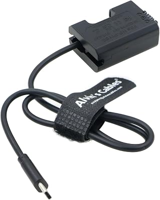 Alvins Cables NP-FW50 Dummy Battery to USB-C Type-C PD QC Power Cable for Sony A6000|A6500|A6300|A7R|A7| A33|A35|A37|A55|A7S Cameras