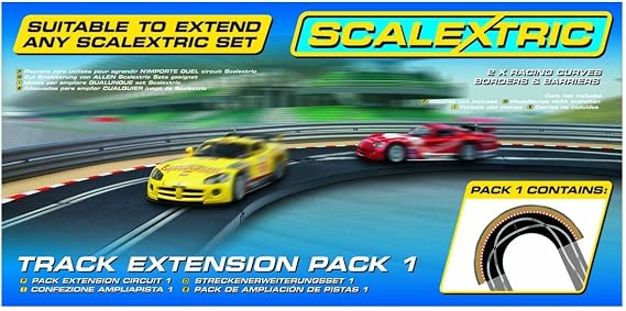 Scalextric C8510 Track Extension Pack - 2x Racing Curves Borders- Barriers, Large, Multi-colored