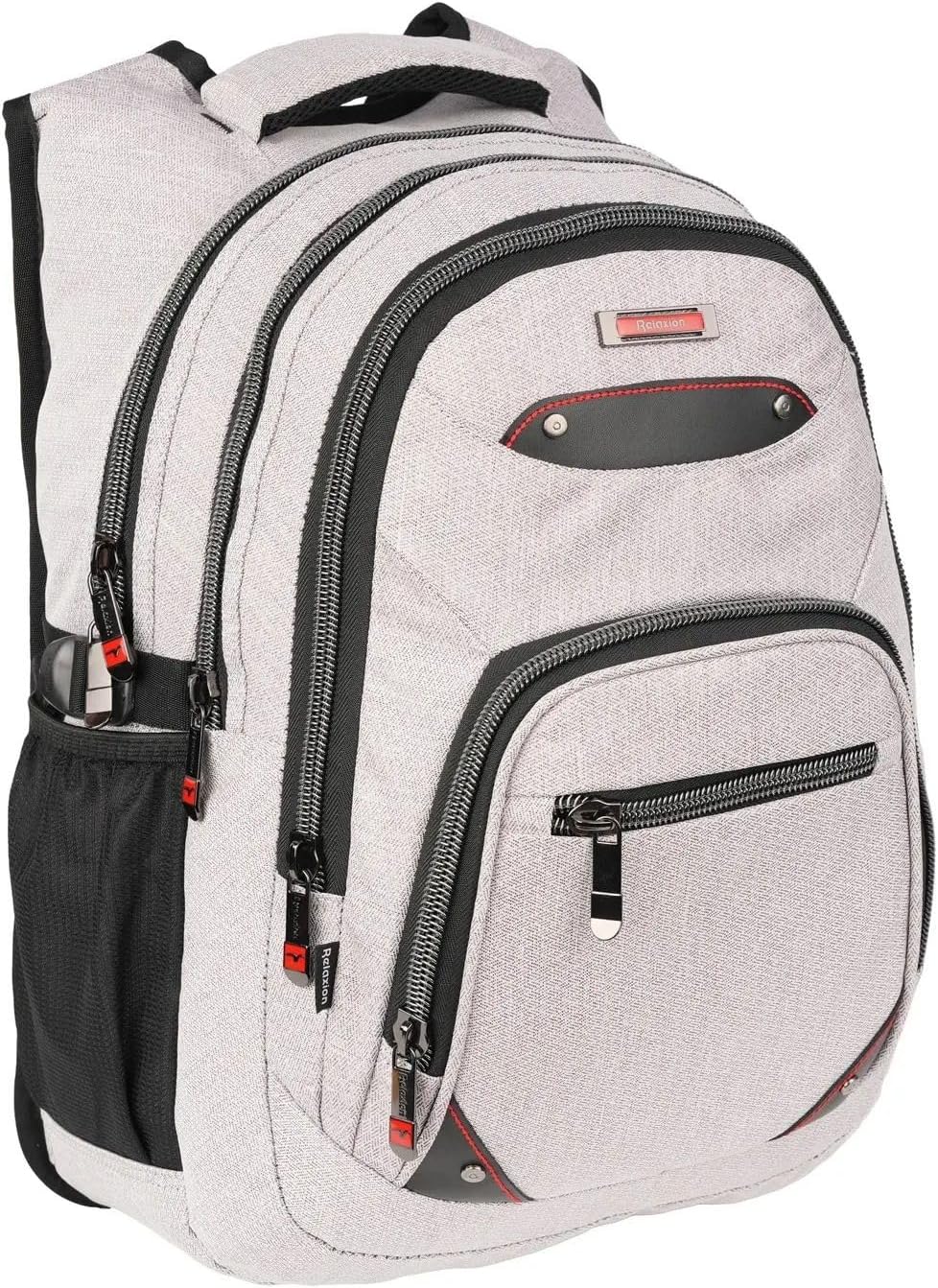 Stone Color 4 Compartment Waterproof Fabric Tablet Compartment Secondary School High School School Backpack